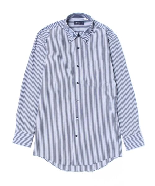 TOKYO SHIRTS（トウキョウシャツ）の「形態安定ノーアイロン ドゥエボットーニ 長袖ビジネスワイシャツ（ビジネスシャツ・メンズ・ネイビー・首回り39cm-裄丈80cm/首回り39cm-裄丈84cm/首回り41cm-裄丈82cm/首回り41cm-裄丈86cm/首回り43cm-裄丈86cm/首回り37cm-裄丈80cm/首回り42cm-裄丈82cm/首回り42cm-裄丈86cm/首回り43cm-裄丈82cm）」の2枚目の写真