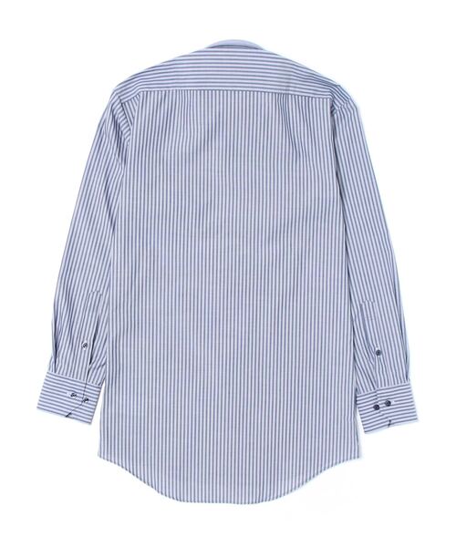 TOKYO SHIRTS（トウキョウシャツ）の「形態安定ノーアイロン ドゥエボットーニ 長袖ビジネスワイシャツ（ビジネスシャツ・メンズ・ネイビー・首回り39cm-裄丈80cm/首回り39cm-裄丈84cm/首回り41cm-裄丈82cm/首回り41cm-裄丈86cm/首回り43cm-裄丈86cm/首回り37cm-裄丈80cm/首回り42cm-裄丈82cm/首回り42cm-裄丈86cm/首回り43cm-裄丈82cm）」の3枚目の写真