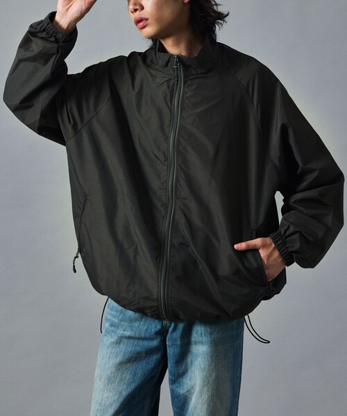 ブルゾン LIGHT RELAX FIT BLOUSON BLACK セール】限定展開 リラックスフィット スタンドカラー ナイロン