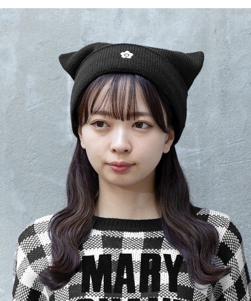 MARY QUANT（マリークワント）の「ネコミミ2WAYニット キャップ