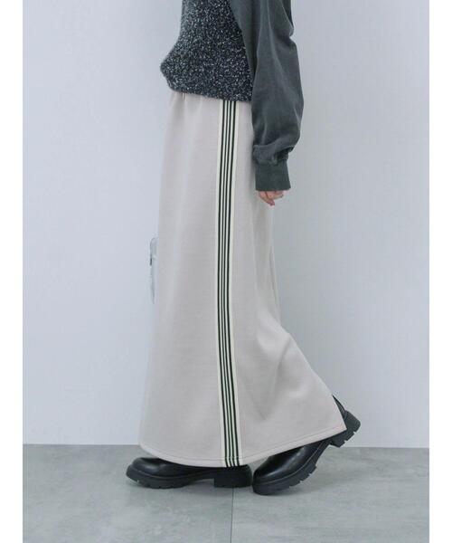 Samansa Mos2 blue（サマンサモスモスブルー）の「◎サイドラインナロースカート（スカート・レディース・シルバーグレー/ブラック/チャコールグレー・F）」の3枚目の写真