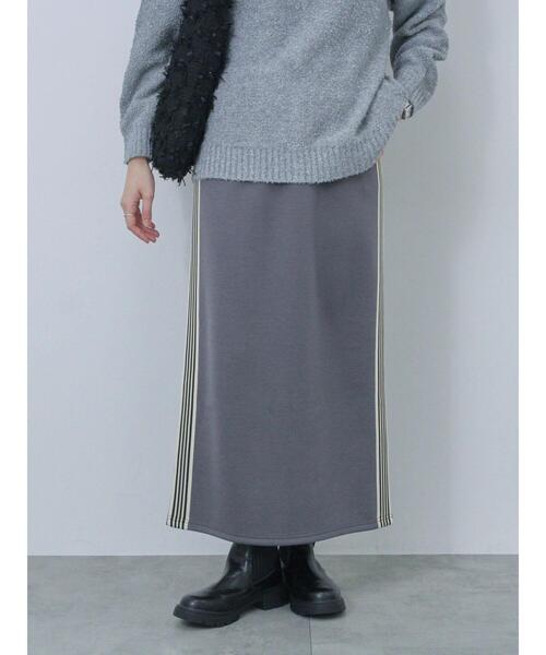 Samansa Mos2 blue（サマンサモスモスブルー）の「◎サイドラインナロースカート（スカート・レディース・シルバーグレー/ブラック/チャコールグレー・F）」の7枚目の写真
