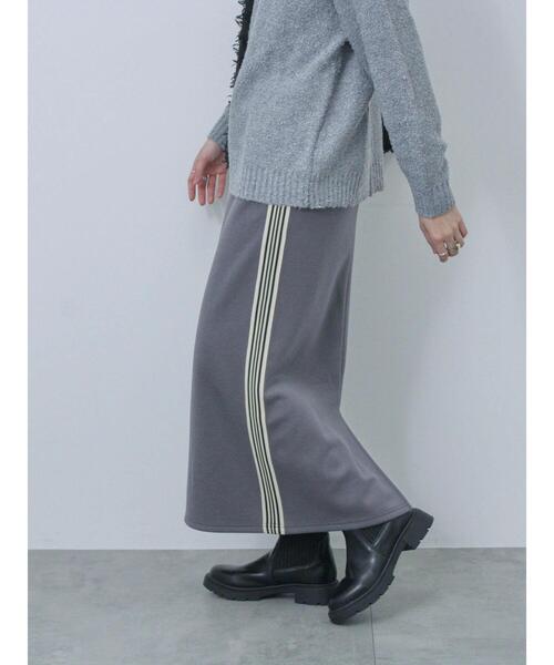 Samansa Mos2 blue（サマンサモスモスブルー）の「◎サイドラインナロースカート（スカート・レディース・シルバーグレー/ブラック/チャコールグレー・F）」の8枚目の写真