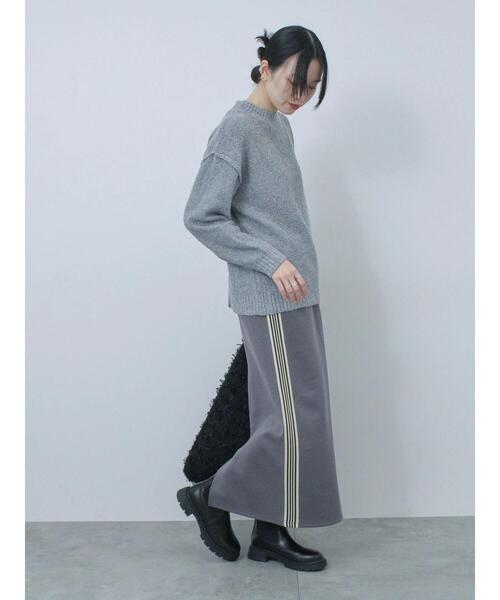 Samansa Mos2 blue（サマンサモスモスブルー）の「◎サイドラインナロースカート（スカート・レディース・シルバーグレー/ブラック/チャコールグレー・F）」の10枚目の写真