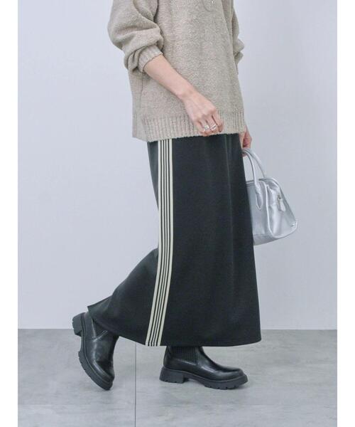 Samansa Mos2 blue（サマンサモスモスブルー）の「◎サイドラインナロースカート（スカート・レディース・シルバーグレー/ブラック/チャコールグレー・F）」の13枚目の写真
