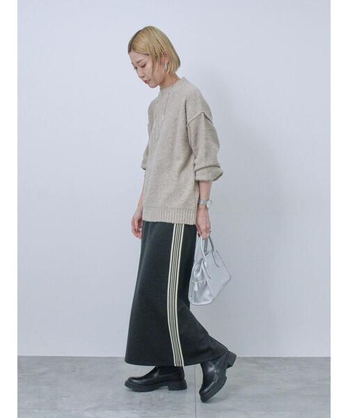 Samansa Mos2 blue（サマンサモスモスブルー）の「◎サイドラインナロースカート（スカート・レディース・シルバーグレー/ブラック/チャコールグレー・F）」の15枚目の写真