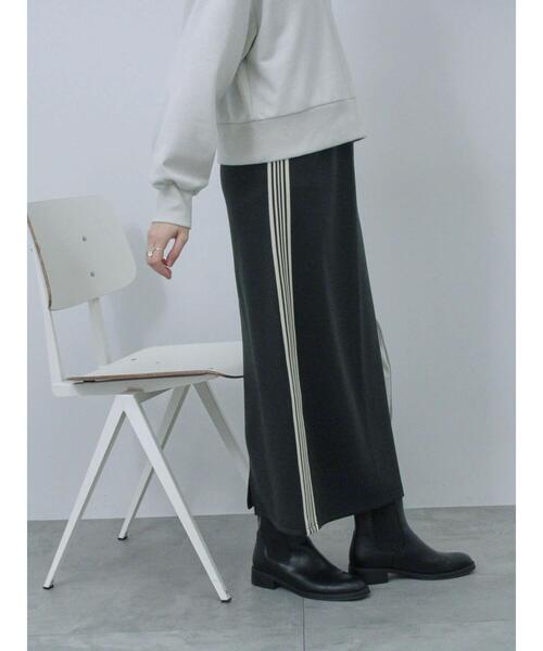 Samansa Mos2 blue（サマンサモスモスブルー）の「◎サイドラインナロースカート（スカート・レディース・シルバーグレー/ブラック/チャコールグレー・F）」の19枚目の写真