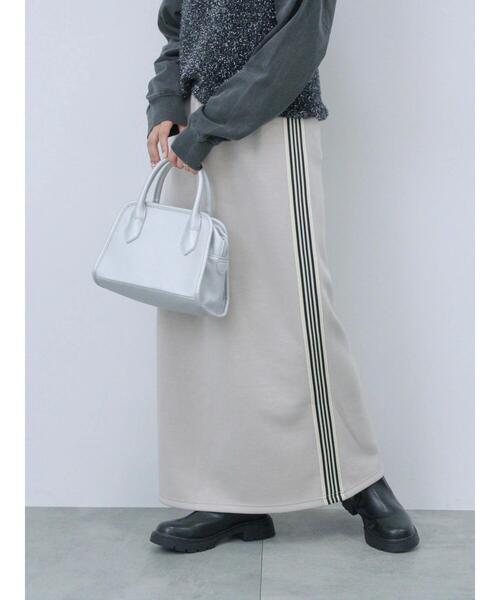 Samansa Mos2 blue（サマンサモスモスブルー）の「◎サイドラインナロースカート（スカート・レディース・シルバーグレー/ブラック/チャコールグレー・F）」の20枚目の写真