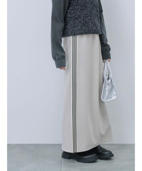 Samansa Mos2 blue（サマンサモスモスブルー）の「◎サイドラインナロースカート（スカート・レディース・シルバーグレー/ブラック/チャコールグレー・F）」の21枚目の写真