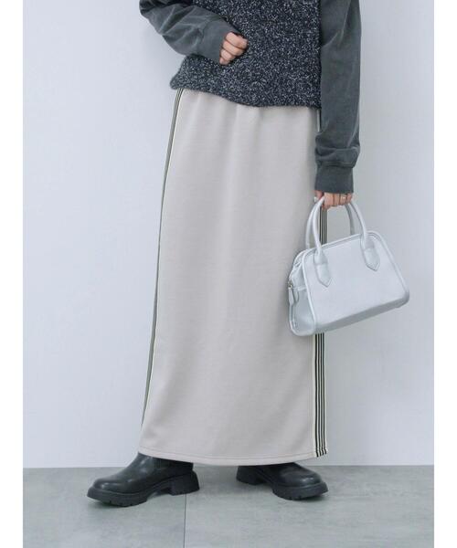 Samansa Mos2 blue（サマンサモスモスブルー）の「◎サイドラインナロースカート（スカート・レディース・シルバーグレー/ブラック/チャコールグレー・F）」の22枚目の写真