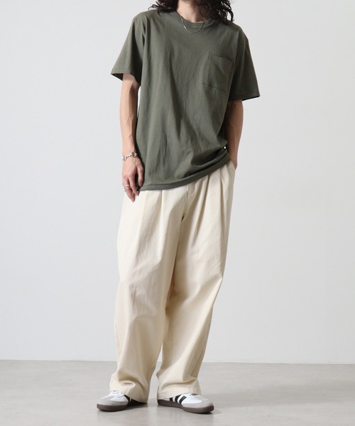 CROSS & STITCH(クロスステッチ)の「CROSS & STITCH OEマックスウエイトバインダーネックポケットTシャツ(Tシャツ/カットソー・メンズ・ブラック/ホワイト/ナチュラル/ヘザーグレー/ネイビー/アーミー/ブルー/スミクロ・XL/L/S/XXL/M)」の12枚目の写真