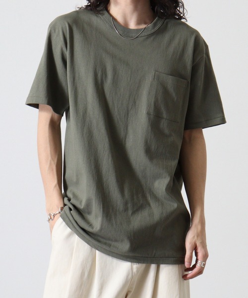 CROSS & STITCH(クロスステッチ)の「CROSS & STITCH OEマックスウエイトバインダーネックポケットTシャツ(Tシャツ/カットソー・メンズ・ブラック/ホワイト/ナチュラル/ヘザーグレー/ネイビー/アーミー/ブルー/スミクロ・XL/L/S/XXL/M)」の10枚目の写真