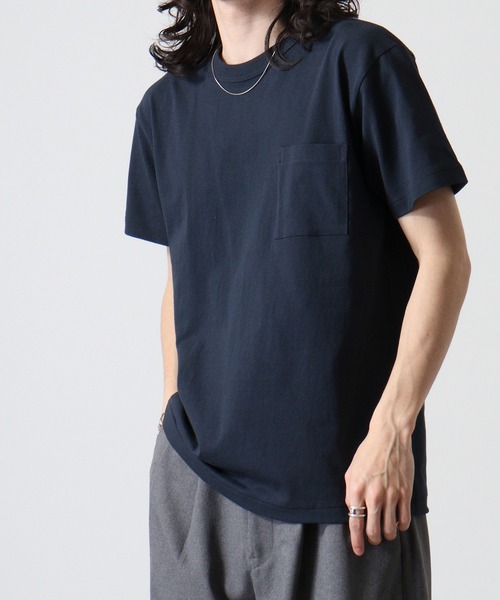 CROSS & STITCH(クロスステッチ)の「CROSS & STITCH OEマックスウエイトバインダーネックポケットTシャツ(Tシャツ/カットソー・メンズ・ブラック/ホワイト/ナチュラル/ヘザーグレー/ネイビー/アーミー/ブルー/スミクロ・XL/L/S/XXL/M)」の13枚目の写真