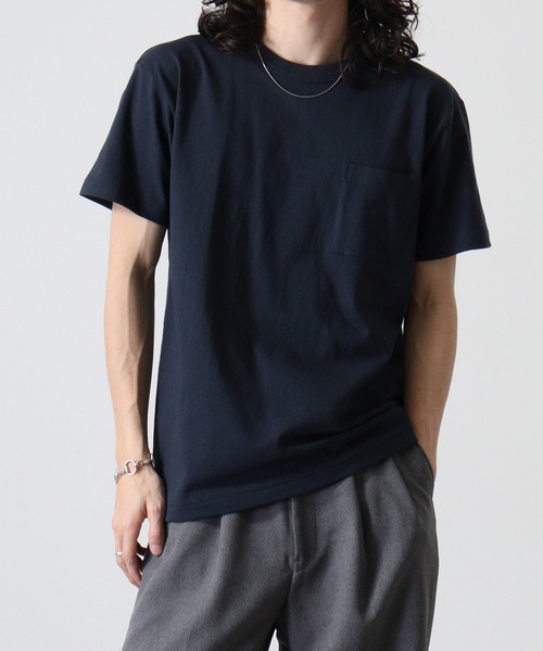 CROSS & STITCH(クロスステッチ)の「CROSS & STITCH OEマックスウエイトバインダーネックポケットTシャツ(Tシャツ/カットソー・メンズ・ブラック/ホワイト/ナチュラル/ヘザーグレー/ネイビー/アーミー/ブルー/スミクロ・XL/L/S/XXL/M)」の14枚目の写真