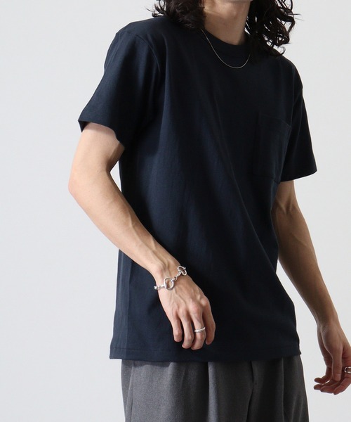 CROSS & STITCH(クロスステッチ)の「CROSS & STITCH OEマックスウエイトバインダーネックポケットTシャツ(Tシャツ/カットソー・メンズ・ブラック/ホワイト/ナチュラル/ヘザーグレー/ネイビー/アーミー/ブルー/スミクロ・XL/L/S/XXL/M)」の15枚目の写真