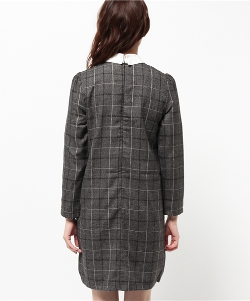 earth music&ecology（アースミュージックアンドエコロジー）の「グレンチェックサックワンピース（ワンピース・レディース・ブラック/ブラウン・MEDIUM/SMALL）」の10枚目の写真