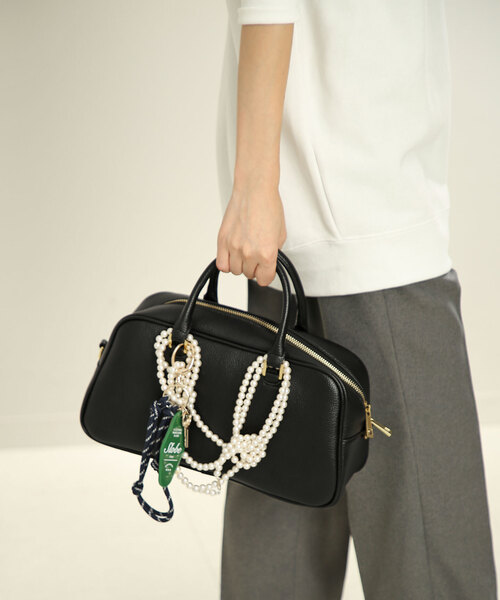 SLOBE IENA(スローブイエナ)の「《追加3》SLOBE スクエアボストンバッグ(ボストンバッグ・レディース・ブラック・FREE)」の6枚目の写真