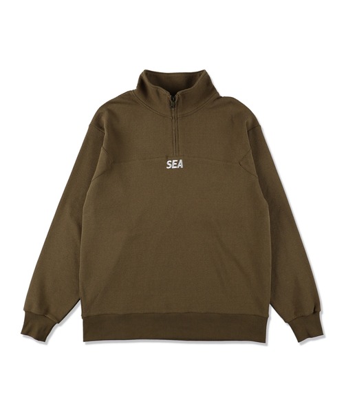 WIND AND SEA（ウィンダンシー）の「ES_W_Half Zip Waffle Shirt（スウェット・メンズ・ブラウン/ライトグリーン/オリーブ・LARGE/X-LARGE/MEDIUM）」の2枚目の写真