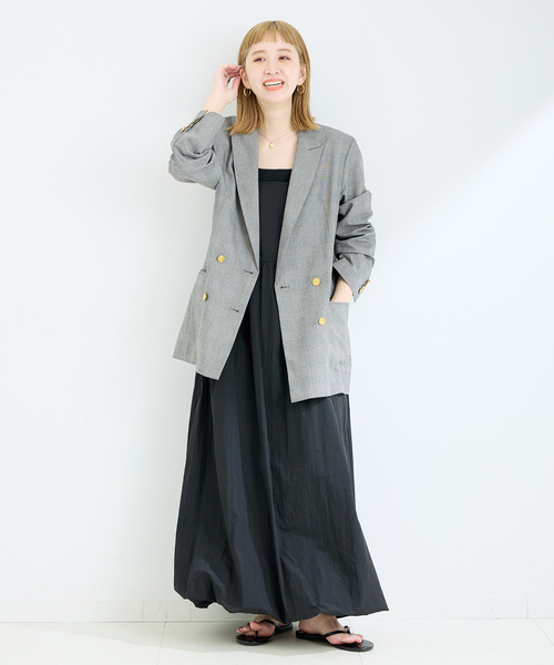 B.C STOCK(ベーセーストック)の「バルーンキャミワンピース(ワンピース・レディース・ブラック/ホワイト/チャコールグレー・FREE)」の5枚目の写真