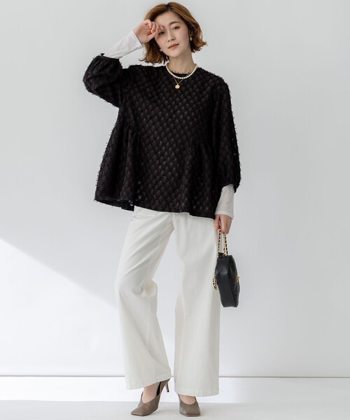 23区 S(ニジュウサンクチイサイサイズ)の「【洗える】スラブツイルストレッチ ワイド パンツ(その他パンツ・レディース・ホワイト系/レッド系/ネイビー系/カーキ系/ベージュ系・32/34/30)」の13枚目の写真