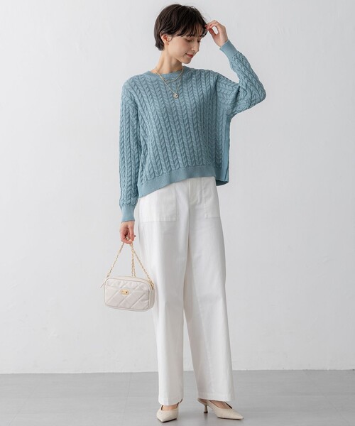 23区 S(ニジュウサンクチイサイサイズ)の「【洗える】スラブツイルストレッチ ワイド パンツ(その他パンツ・レディース・ホワイト系/レッド系/ネイビー系/カーキ系/ベージュ系・32/34/30)」の17枚目の写真