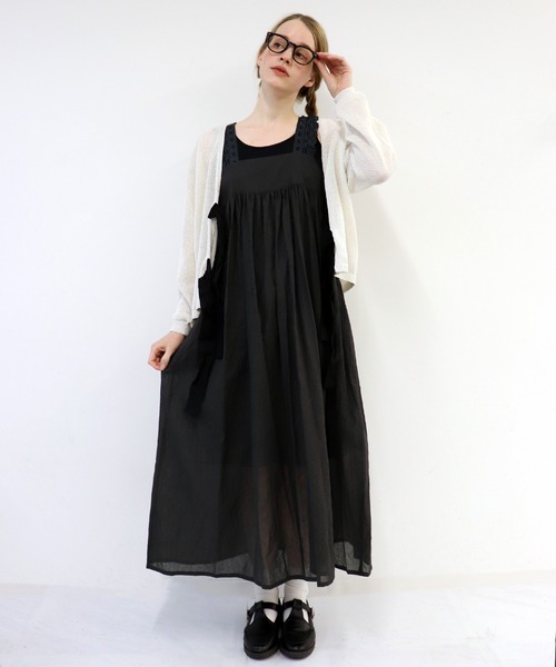 haupia（ハウピア）の「いにしえのリボンカーディ【ニット】（カーディガン/ボレロ・レディース・ブラック/ホワイト×ブラック/チャコールグレー/ベージュ/ネイビー・MEDIUM）」の14枚目の写真