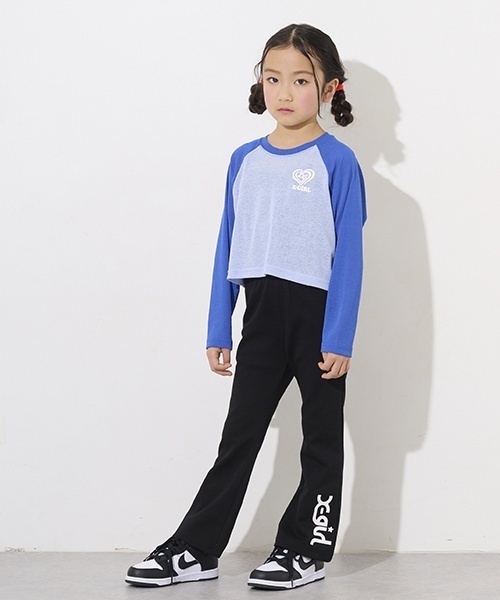 X-girl Stages(エックスガールステージス)の「ウエストロゴフレアレギンス(レギンス/スパッツ・キッズ・グリーン系その他/ブラック・90cm/110cm/140cm/80cm/100cm/120cm/130cm)」の9枚目の写真