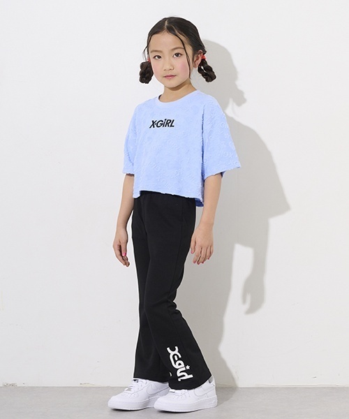 X-girl Stages(エックスガールステージス)の「ウエストロゴフレアレギンス(レギンス/スパッツ・キッズ・グリーン系その他/ブラック・90cm/110cm/140cm/80cm/100cm/120cm/130cm)」の10枚目の写真