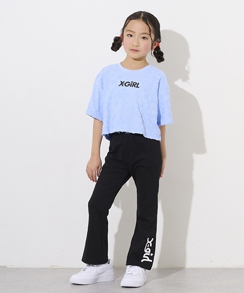 X-girl Stages(エックスガールステージス)の「ウエストロゴフレアレギンス(レギンス/スパッツ・キッズ・グリーン系その他/ブラック・90cm/110cm/140cm/80cm/100cm/120cm/130cm)」の11枚目の写真