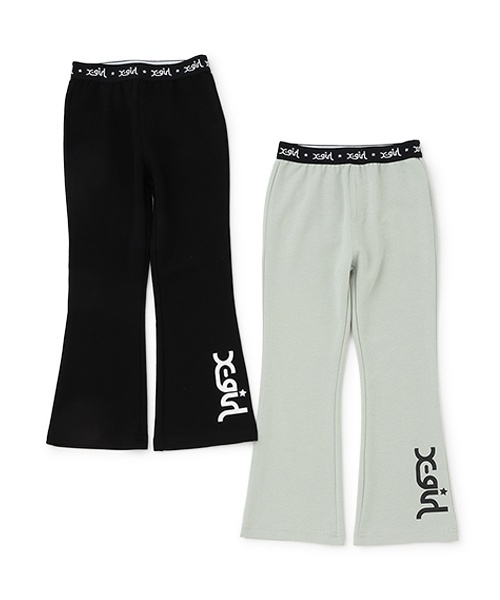 X-girl Stages(エックスガールステージス)の「ウエストロゴフレアレギンス(レギンス/スパッツ・キッズ・グリーン系その他/ブラック・90cm/110cm/140cm/80cm/100cm/120cm/130cm)」の5枚目の写真