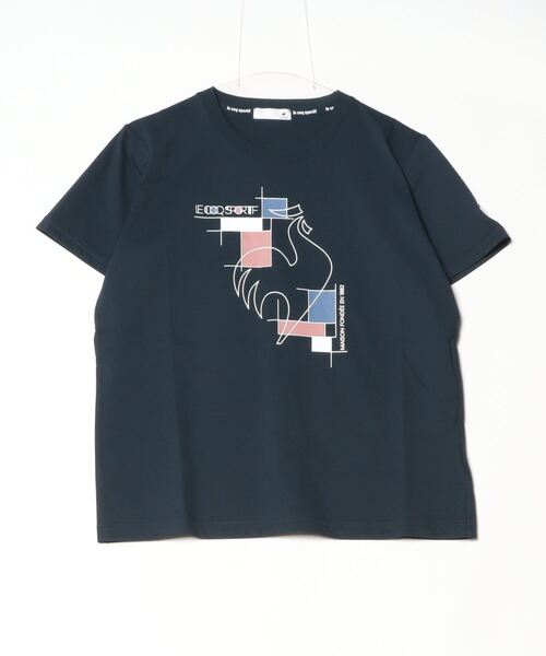le coq sportif(ルコックスポルティフ)の「ルコックスポルティフ ヘランカサンスクリーン半袖Tシャツ(Tシャツ/カットソー・レディース・グレイッシュブルー/ペールイエロー/ホワイト/ネイビー・M/L/XL)」の2枚目の写真