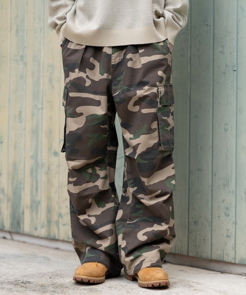 WEGO（ウィゴー）の「WEGO/イージーワイドカーゴパンツ（カーゴパンツ・メンズ・ホワイト/ブラック/カーキ/その他1・SMALL/MEDIUM/LARGE）」の4枚目の写真