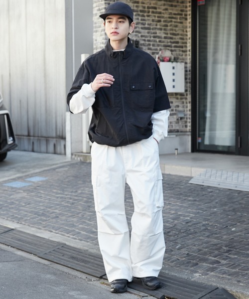 WEGO（ウィゴー）の「WEGO/イージーワイドカーゴパンツ（カーゴパンツ・メンズ・ホワイト/ブラック/カーキ/その他1・SMALL/MEDIUM/LARGE）」の5枚目の写真