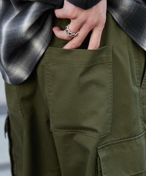 WEGO（ウィゴー）の「WEGO/イージーワイドカーゴパンツ（カーゴパンツ・メンズ・ホワイト/ブラック/カーキ/その他1・SMALL/MEDIUM/LARGE）」の12枚目の写真