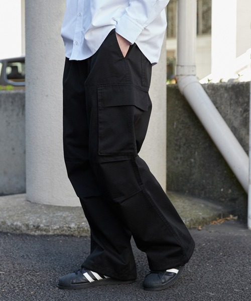 WEGO（ウィゴー）の「WEGO/イージーワイドカーゴパンツ（カーゴパンツ・メンズ・ホワイト/ブラック/カーキ/その他1・SMALL/MEDIUM/LARGE）」の22枚目の写真
