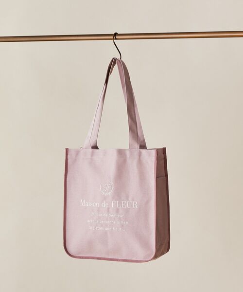 新品　eluフルールトート　スクエア　ピンク Fleur tote（square） gingham check pink × beige