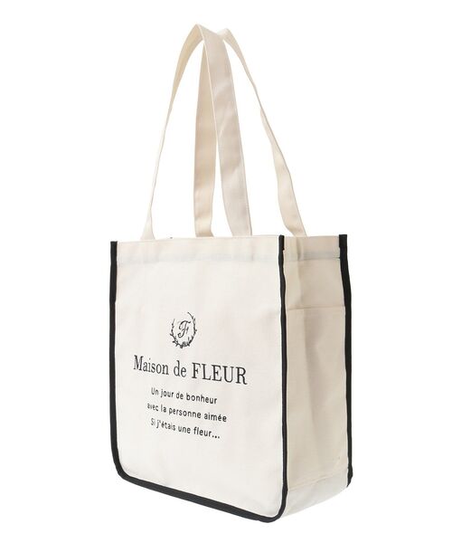 Maison de FLEUR（メゾンドフルール）の「パイピングスクエアトートバッグ（トートバッグ・レディース・ブラック/アイボリー/ライトピンク・FREE）」の11枚目の写真