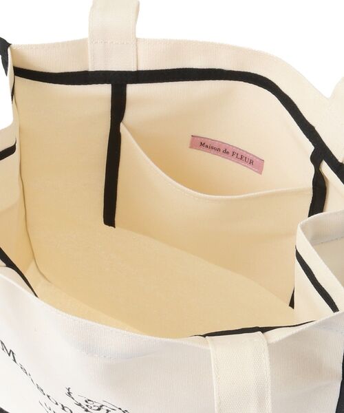 Maison de FLEUR（メゾンドフルール）の「パイピングスクエアトートバッグ（トートバッグ・レディース・ブラック/アイボリー/ライトピンク・FREE）」の18枚目の写真