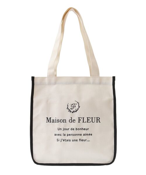Maison de FLEUR（メゾンドフルール）の「パイピングスクエアトートバッグ（トートバッグ・レディース・ブラック/アイボリー/ライトピンク・FREE）」の19枚目の写真