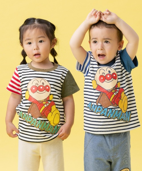 セール】アンパンマンボーダー切替Tシャツ（Tシャツ/カットソー