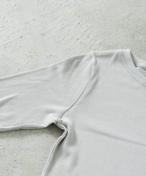 quadro(クオドロ)の「パールコットテレコ7分袖クルー(Tシャツ/カットソー・レディース・チャコール/ライトグレー/オフホワイト・FREE)」の11枚目の写真