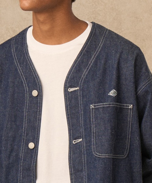 MEN'S DENIM COLLARLESS JACKET（その他アウター）｜DANTON
