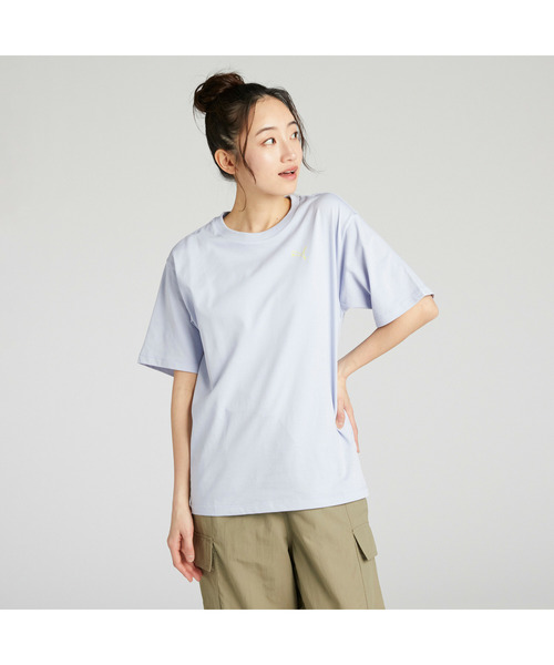 PUMA(プーマ)の「PUMA プーマ ウィメンズ ESS MX キャット ロゴ リラックス 半袖 Tシャツ(Tシャツ/カットソー・レディース・ホワイト/ブラック/ピンク系その他/ブルー系その他・LARGE/MEDIUM/SMALL/X-LARGE)」の3枚目の写真