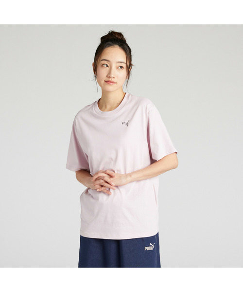 PUMA(プーマ)の「PUMA プーマ ウィメンズ ESS MX キャット ロゴ リラックス 半袖 Tシャツ(Tシャツ/カットソー・レディース・ホワイト/ブラック/ピンク系その他/ブルー系その他・LARGE/MEDIUM/SMALL/X-LARGE)」の4枚目の写真