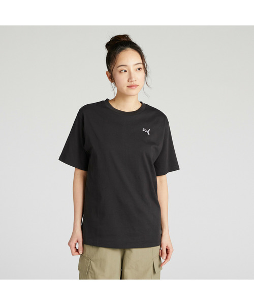 PUMA(プーマ)の「PUMA プーマ ウィメンズ ESS MX キャット ロゴ リラックス 半袖 Tシャツ(Tシャツ/カットソー・レディース・ホワイト/ブラック/ピンク系その他/ブルー系その他・LARGE/MEDIUM/SMALL/X-LARGE)」の2枚目の写真