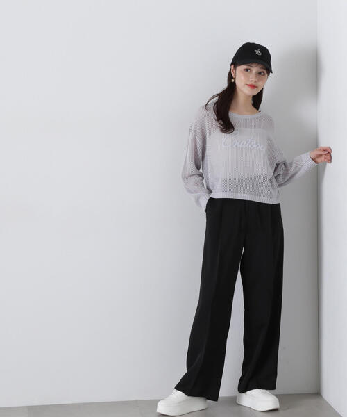 PROPORTION BODY DRESSING(プロポーションボディドレッシング)の「コード刺繍入りメッシュニット / 1215170315(ニット/セーター・レディース・ピンク/ホワイト/グレー・FREE)」の4枚目の写真