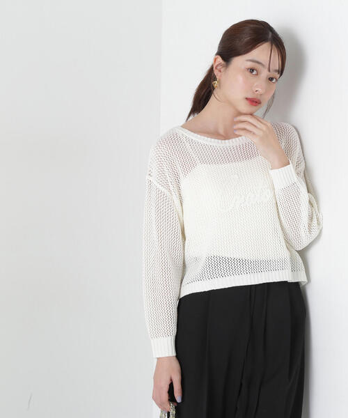 PROPORTION BODY DRESSING(プロポーションボディドレッシング)の「コード刺繍入りメッシュニット / 1215170315(ニット/セーター・レディース・ピンク/ホワイト/グレー・FREE)」の9枚目の写真