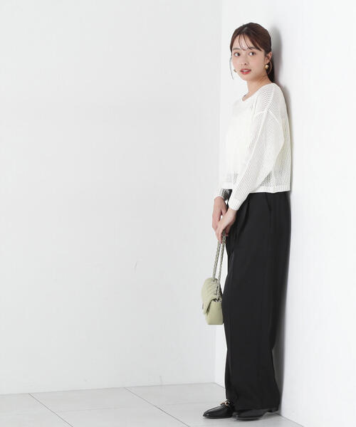 PROPORTION BODY DRESSING(プロポーションボディドレッシング)の「コード刺繍入りメッシュニット / 1215170315(ニット/セーター・レディース・ピンク/ホワイト/グレー・FREE)」の10枚目の写真