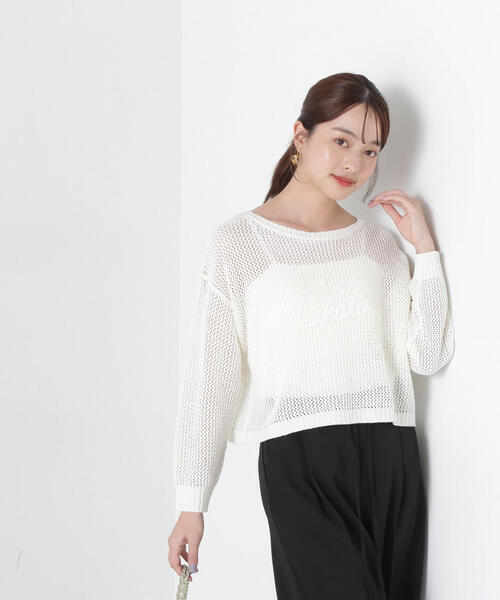 PROPORTION BODY DRESSING(プロポーションボディドレッシング)の「コード刺繍入りメッシュニット / 1215170315(ニット/セーター・レディース・ピンク/ホワイト/グレー・FREE)」の11枚目の写真