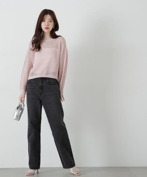 PROPORTION BODY DRESSING(プロポーションボディドレッシング)の「コード刺繍入りメッシュニット / 1215170315(ニット/セーター・レディース・ピンク/ホワイト/グレー・FREE)」の18枚目の写真